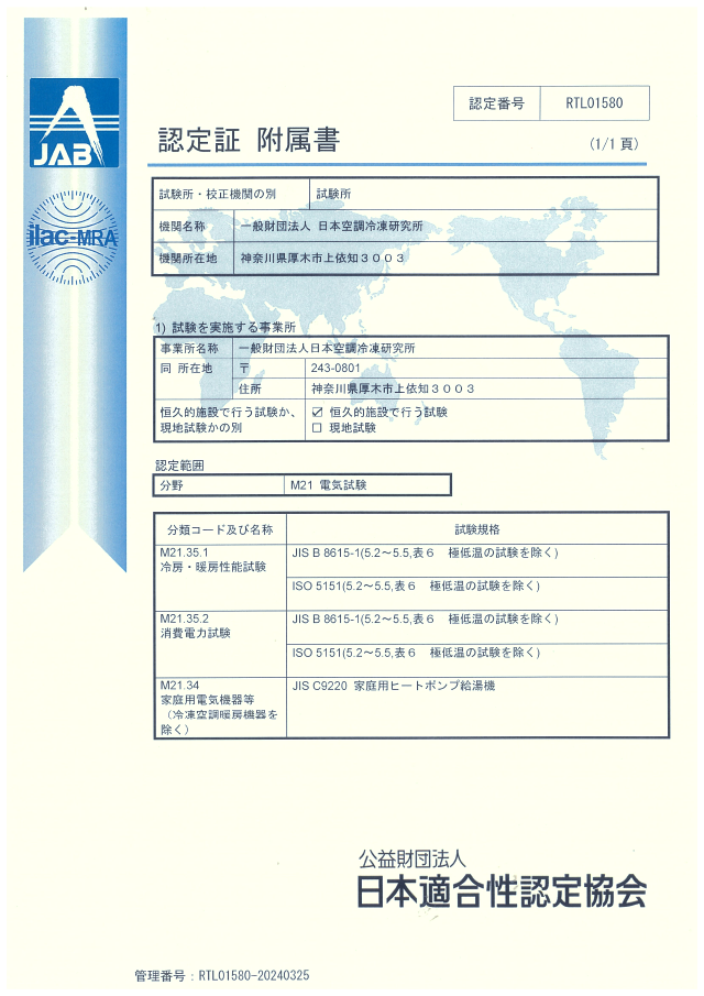 2024年認定証 附属書（日本語）
